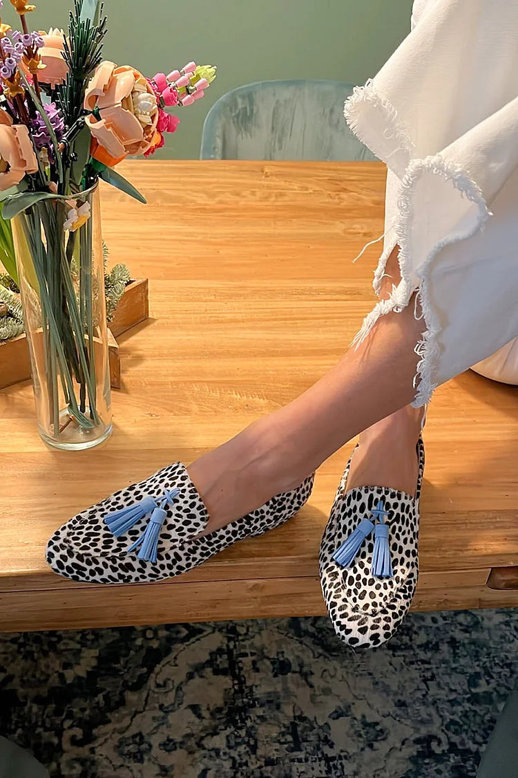 Maristella | Polka Dot Loafers with Tassels