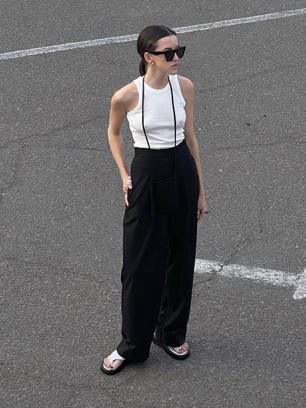 Black high-waisted pants