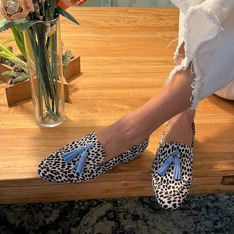 Maristella | Polka Dot Loafers with Tassels