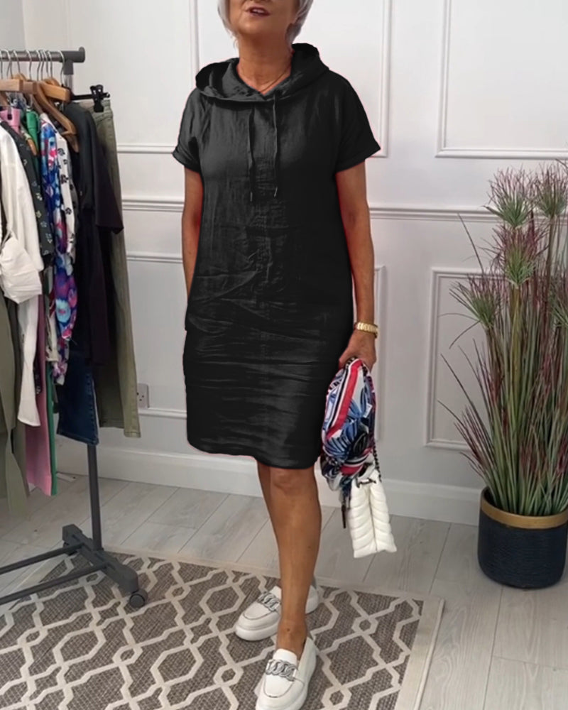 INES | Casual Dress with Hood and Short Sleeves Perfect for Summer