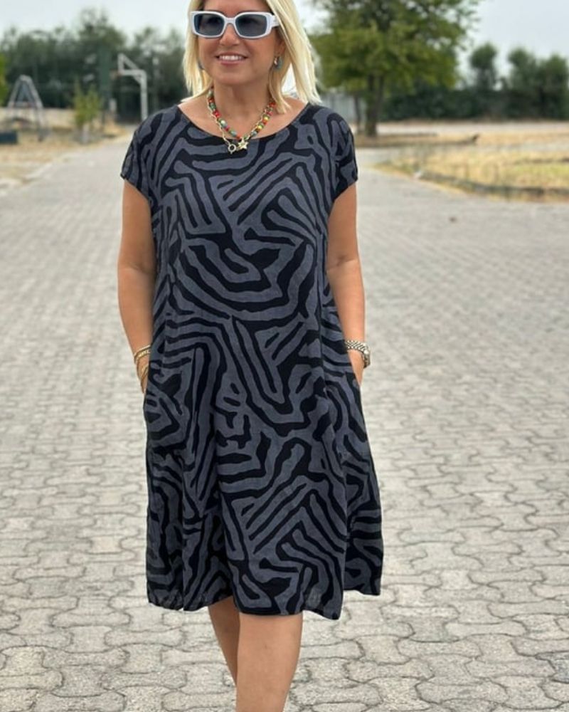 SABRINA | Light Summer Dress with Modern Print for Comfort and Everyday Style
