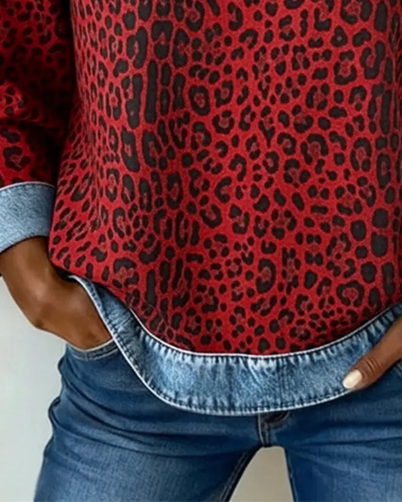 Esmée | Leopard Patchwork Sweater with Flattering Fit and Daily Comfort