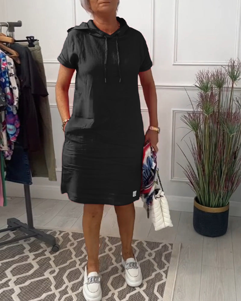 INES | Casual Dress with Hood and Short Sleeves Perfect for Summer