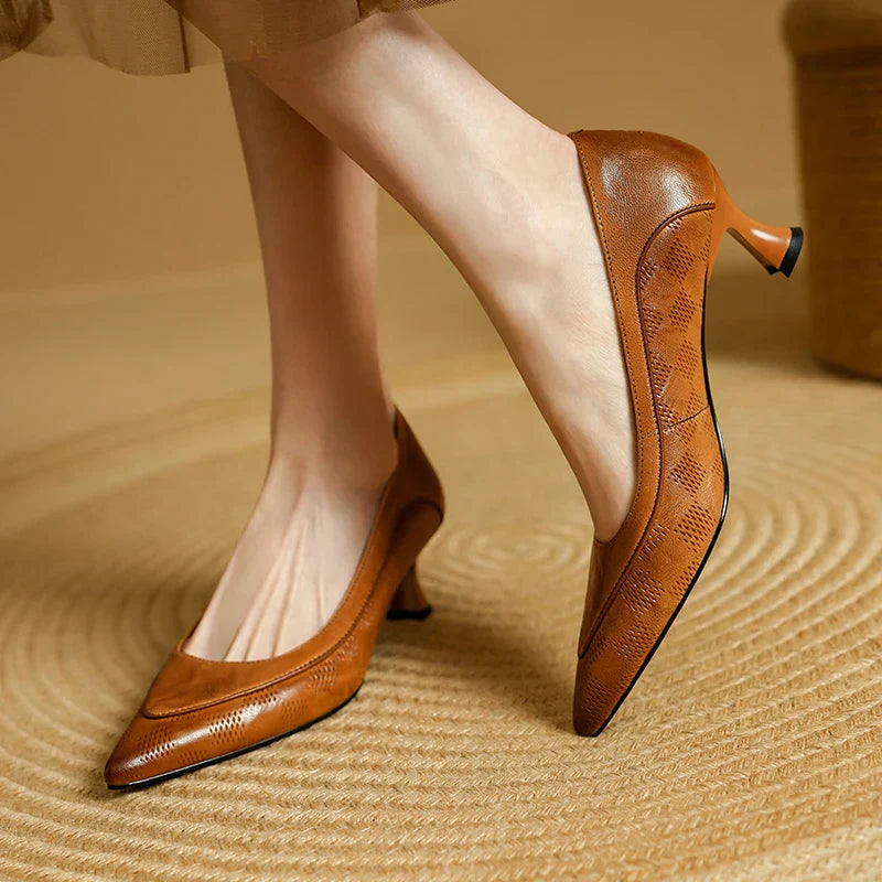Royal Poise Real Leather Pumps