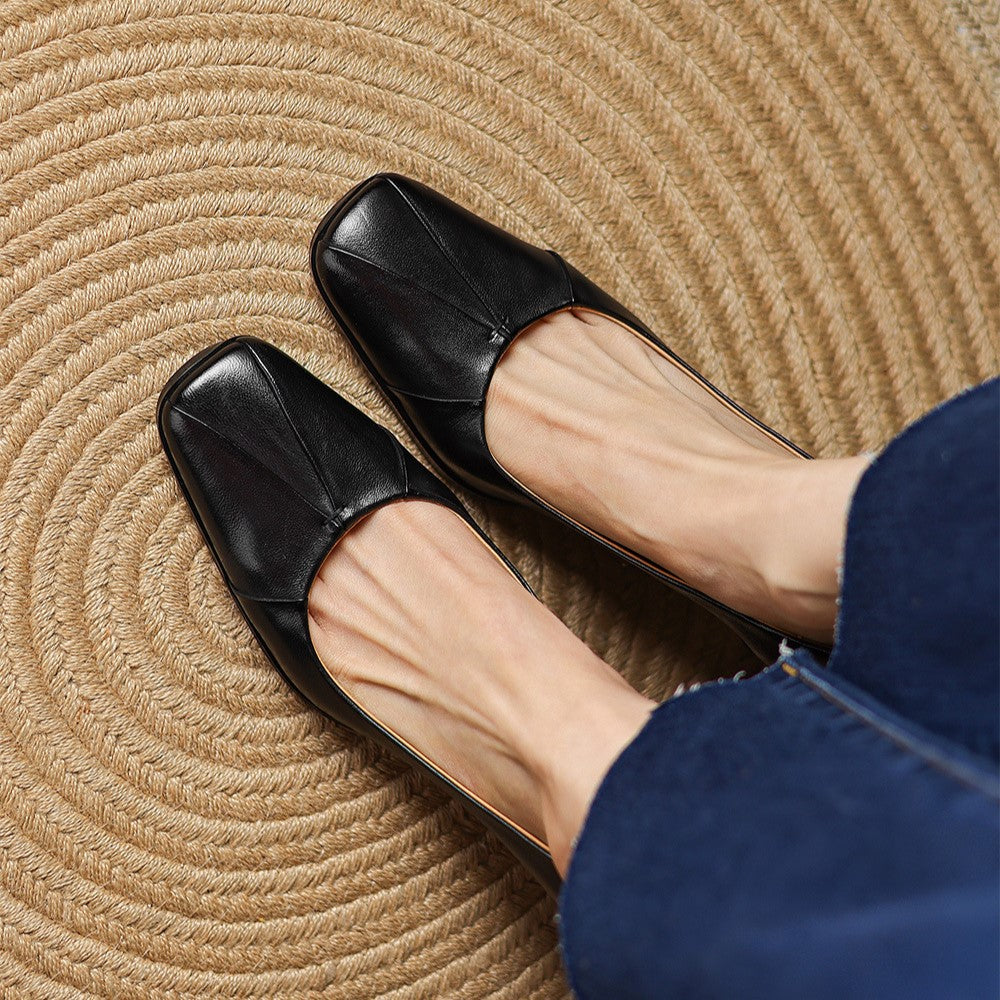Marisol Square-Toe Leather Pumps