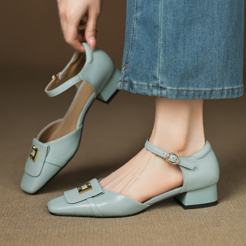 Elvane Leather Mary-Janes
