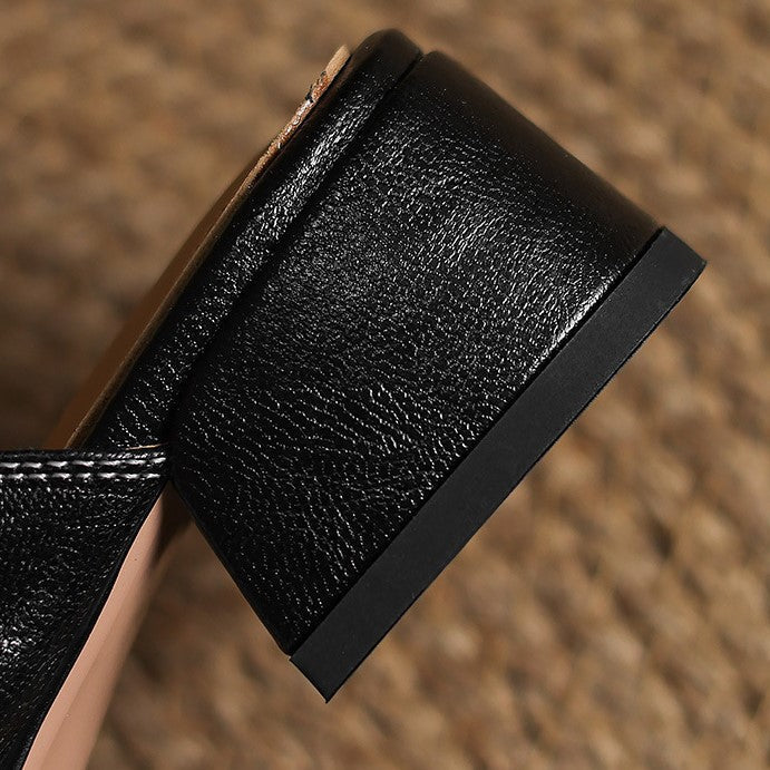 Square Toe Leather Mules Rosel
