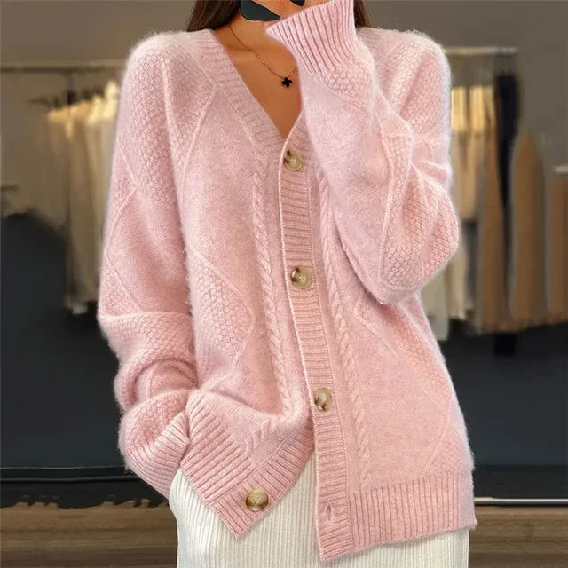 Lena Women's Cardigan – Soft Buttoned Cardigan with Elegant Long Sleeves