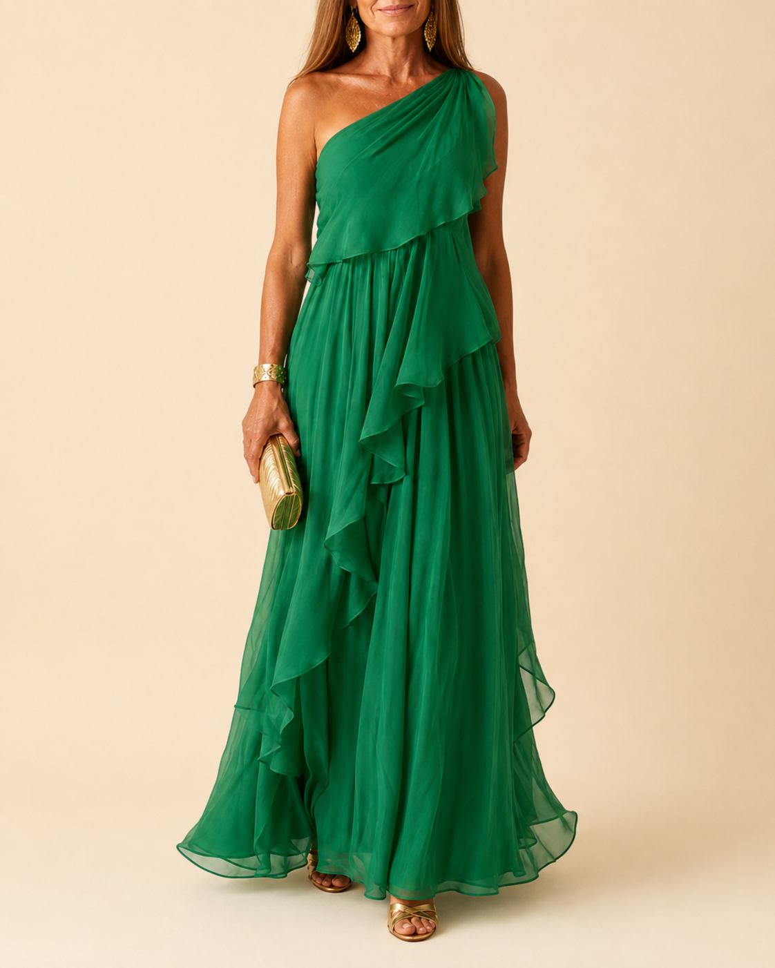 Ela | Cascading Ruffle Maxi Dress