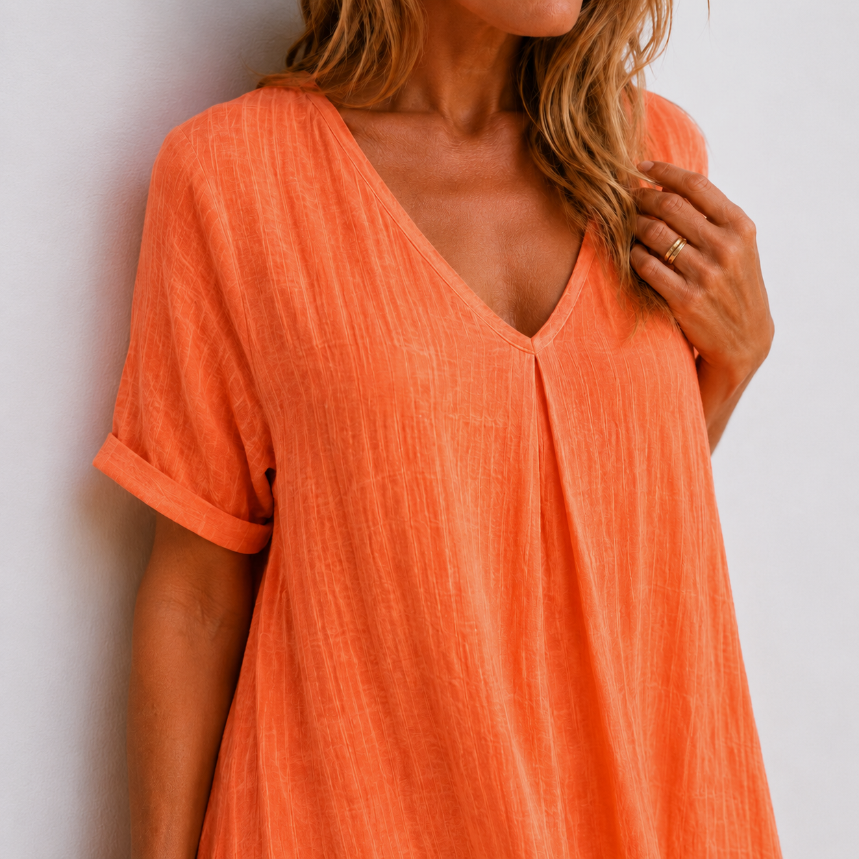 CORA | Green Flowy Maxi Dress with Short Sleeves