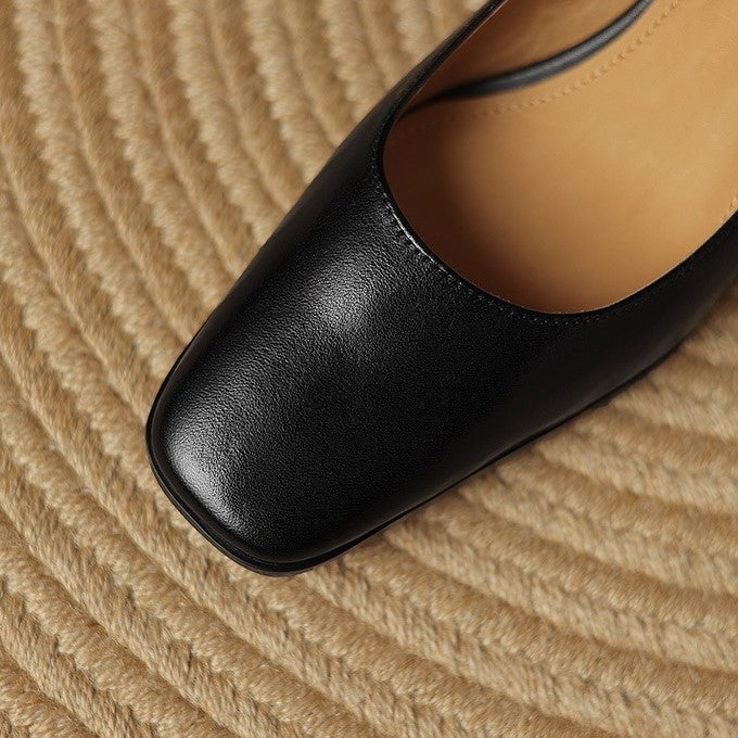Square-Toed Leather Ankle Boots Oriel