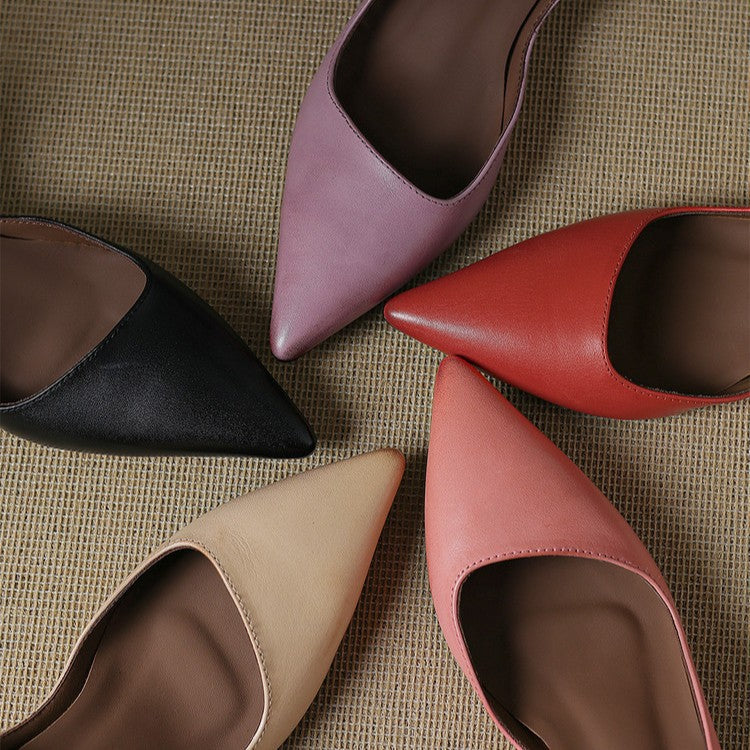 Orlisse Leather Cat Heel Pumps