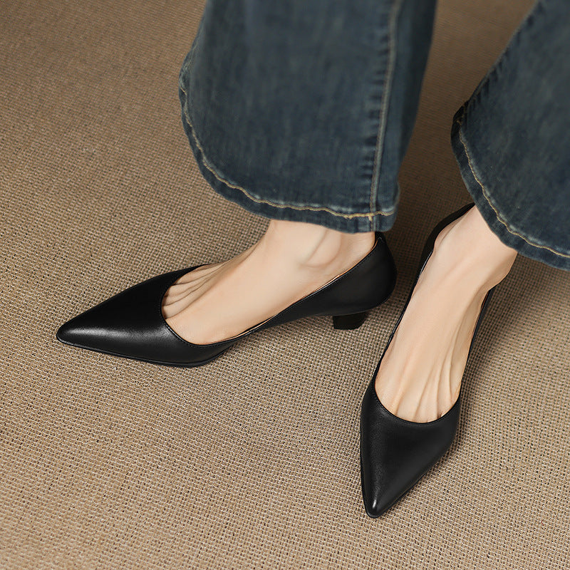 Calenne Leather Cat Heels