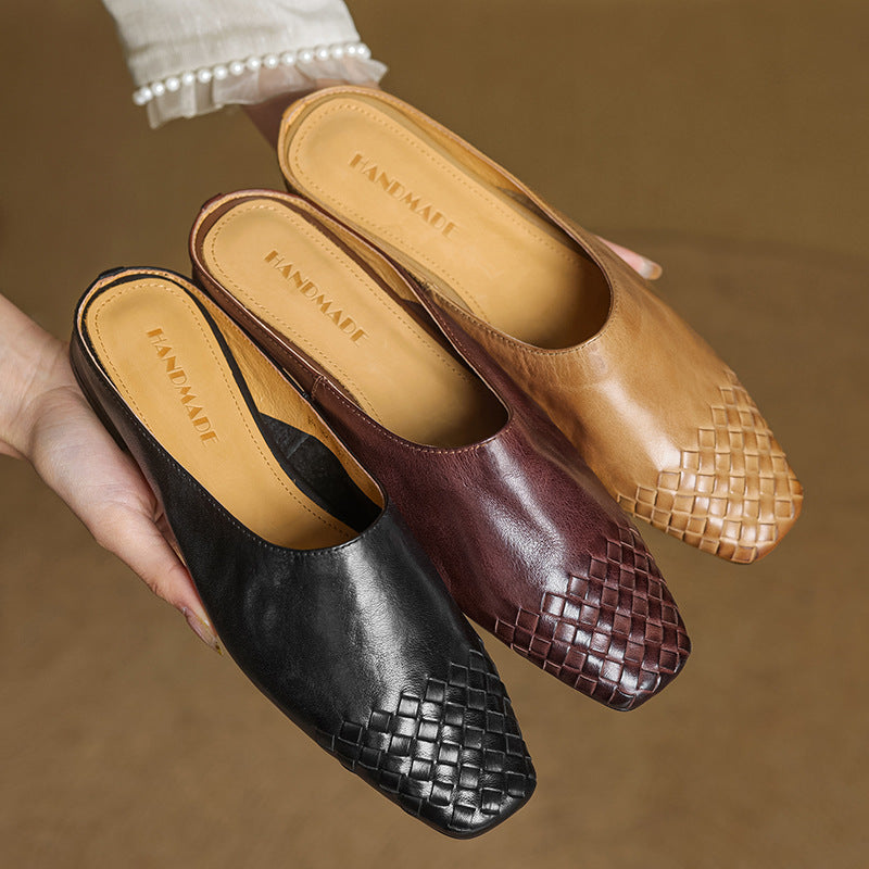 Breathable Real Leather Mules