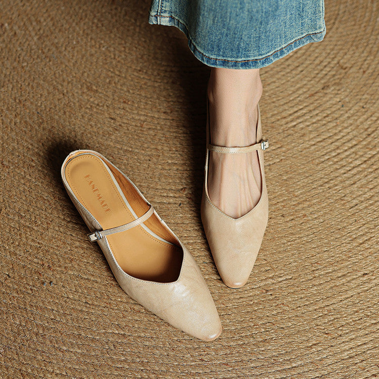 Vintage Real Leather Mules