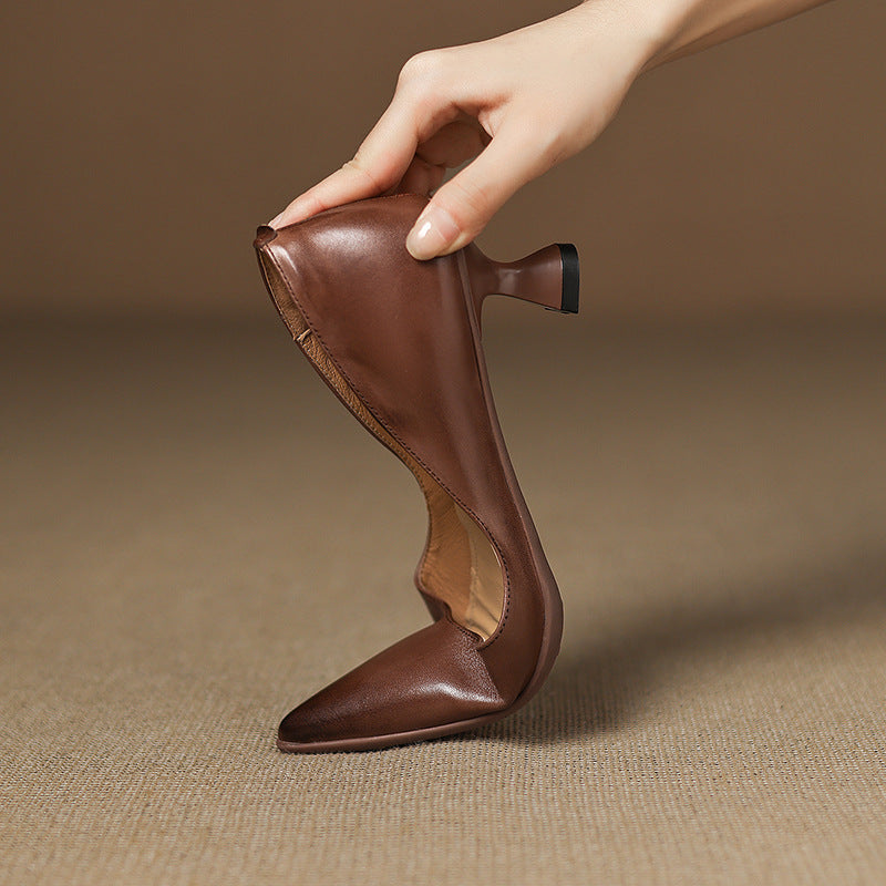 Calenne Leather Cat Heels