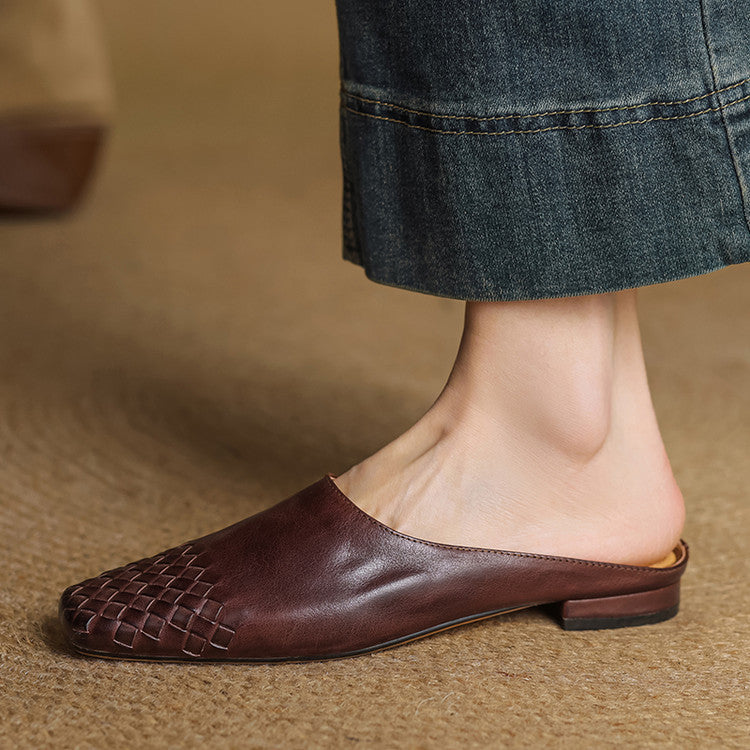 Breathable Real Leather Mules