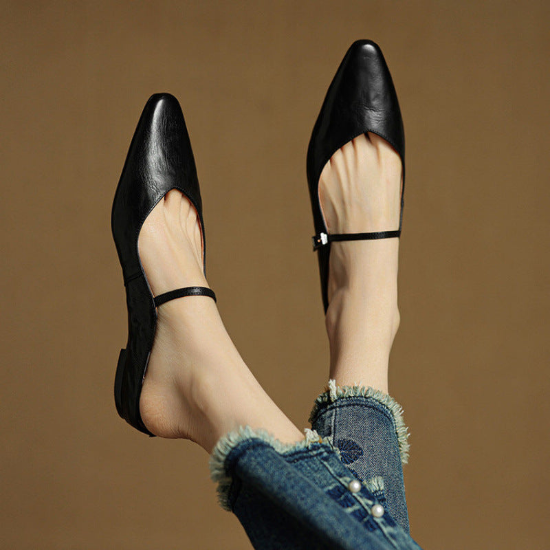 Vintage Real Leather Mules