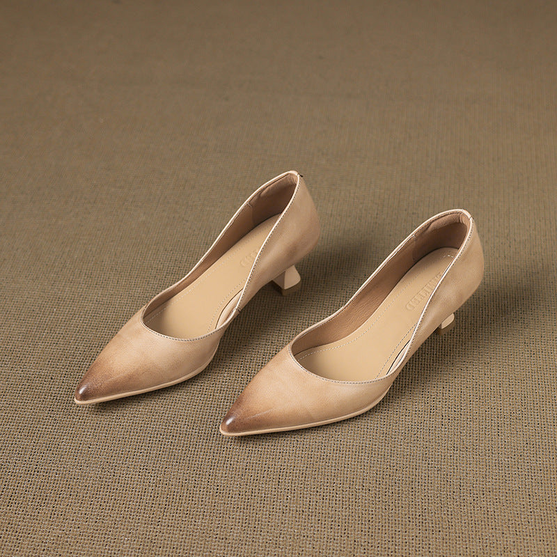 Calenne Leather Cat Heels