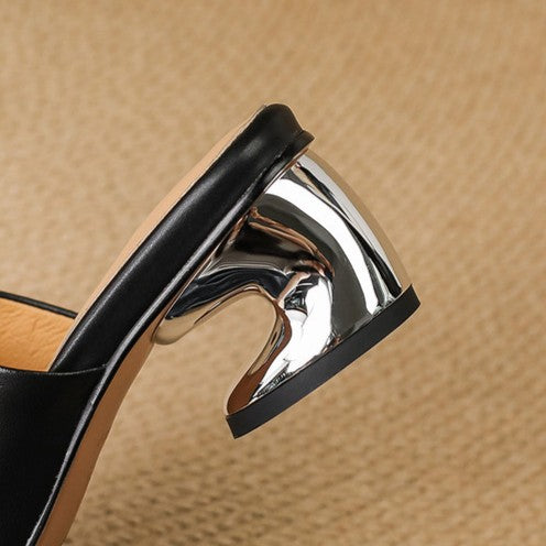 Virelle Curve Leather Mules