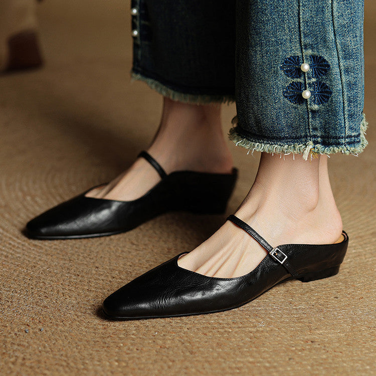 Vintage Real Leather Mules