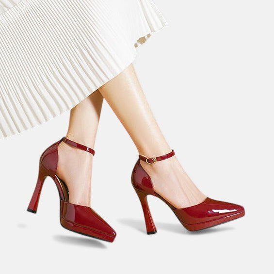 Polished Elegant Real Leather Heels