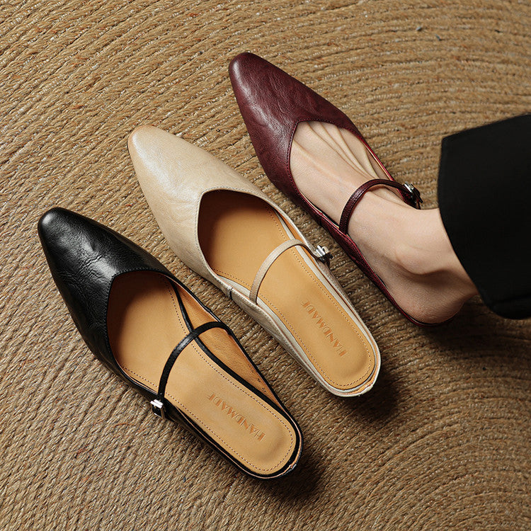 Vintage Real Leather Mules