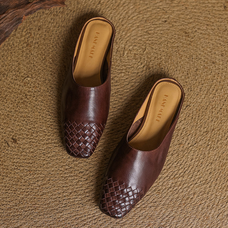 Genuine Leather Mules Viola