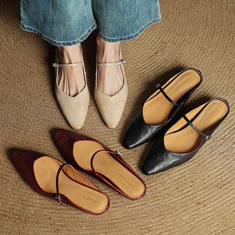 Vintage Real Leather Mules