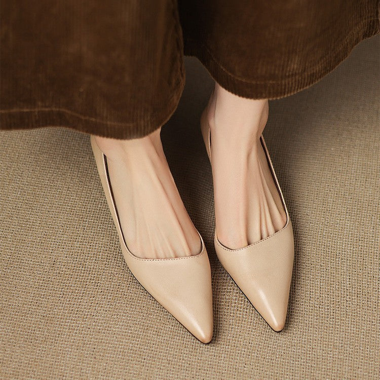 Orlisse Leather Cat Heel Pumps