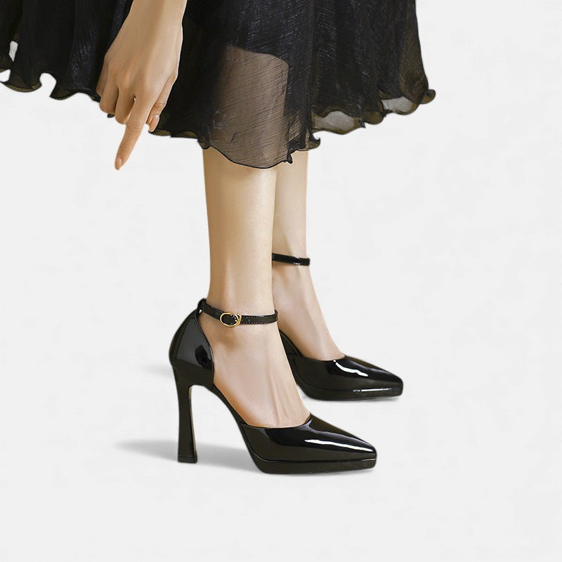 Polished Elegant Real Leather Heels
