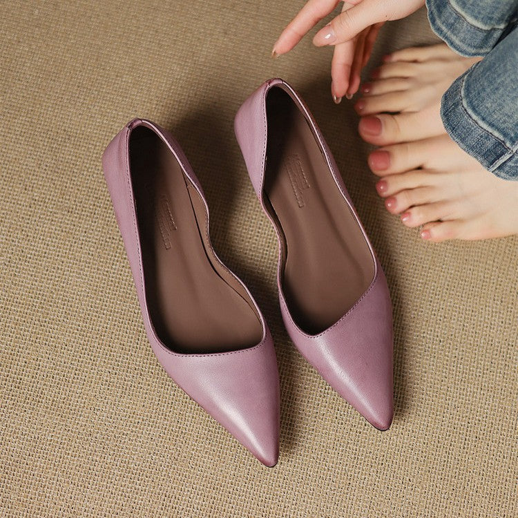 Orlisse Leather Cat Heel Pumps