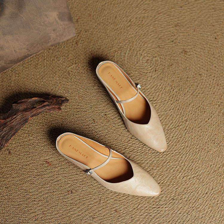 Vintage Real Leather Mules
