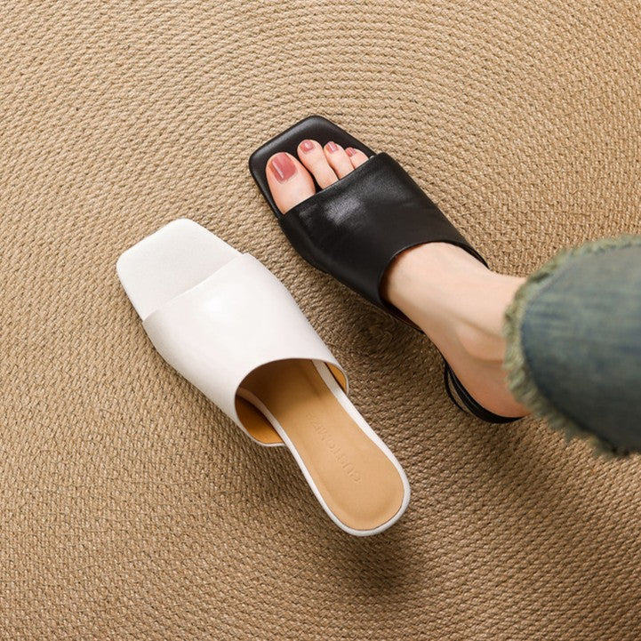 Virelle Curve Leather Mules