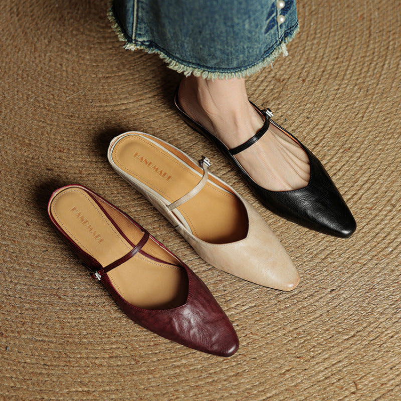 Vintage Real Leather Mules