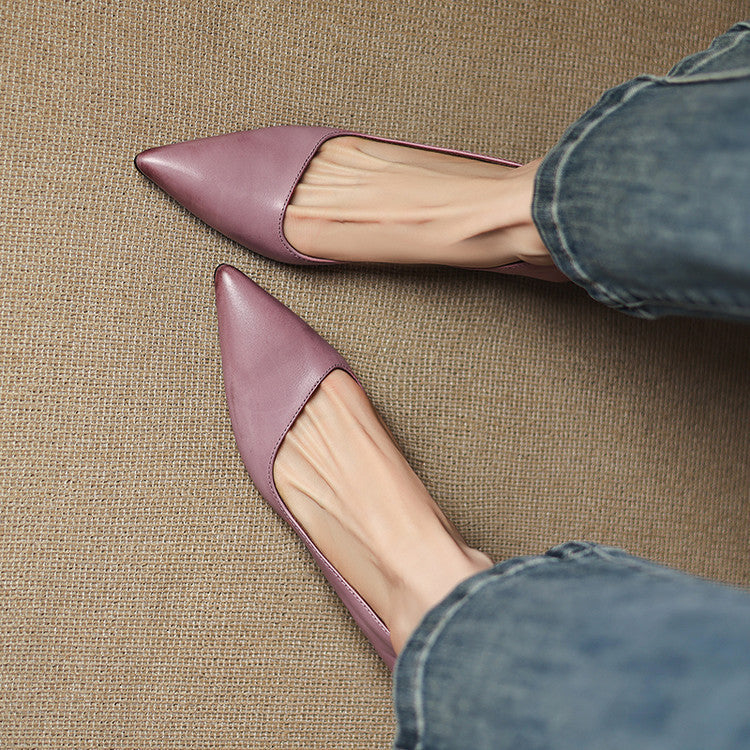 Orlisse Leather Cat Heel Pumps