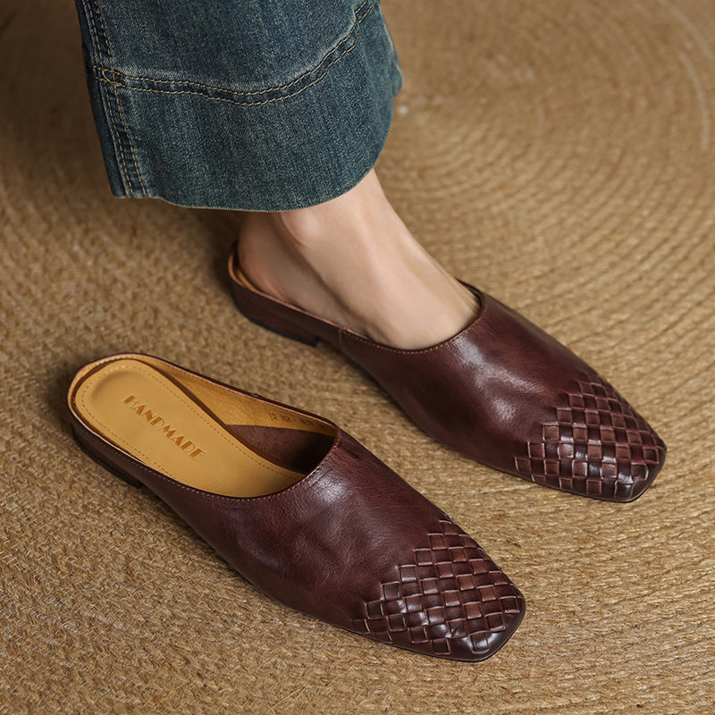 Breathable Real Leather Mules