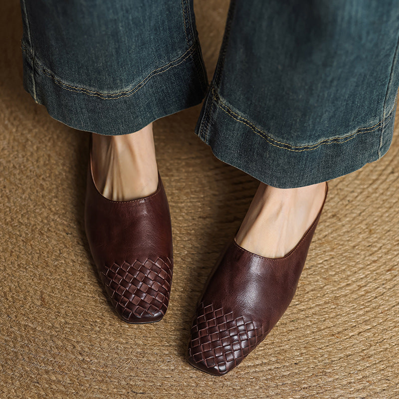 Genuine Leather Mules Viola