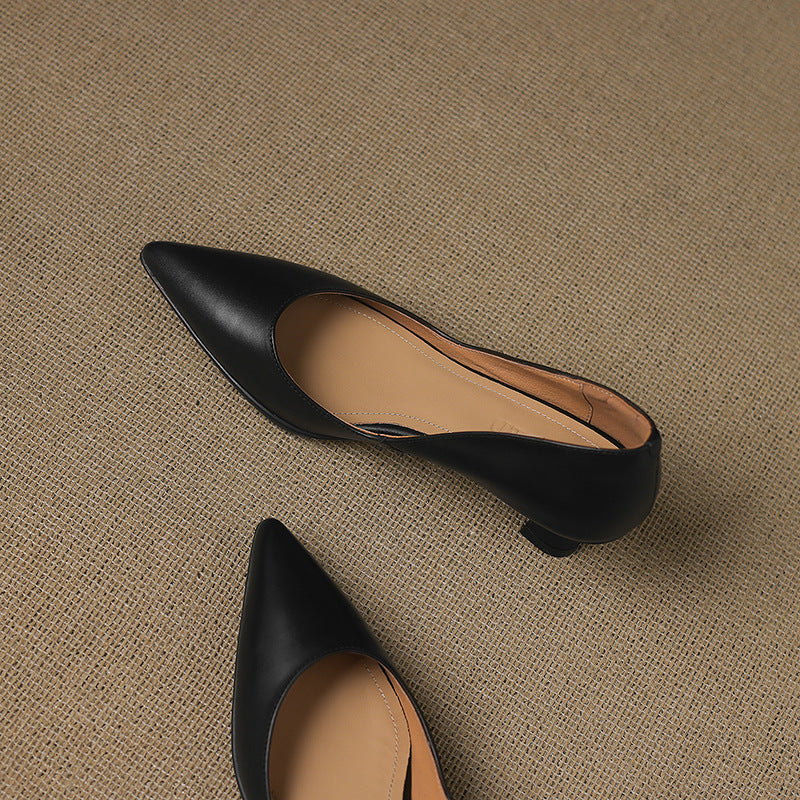 Calenne Leather Cat Heels