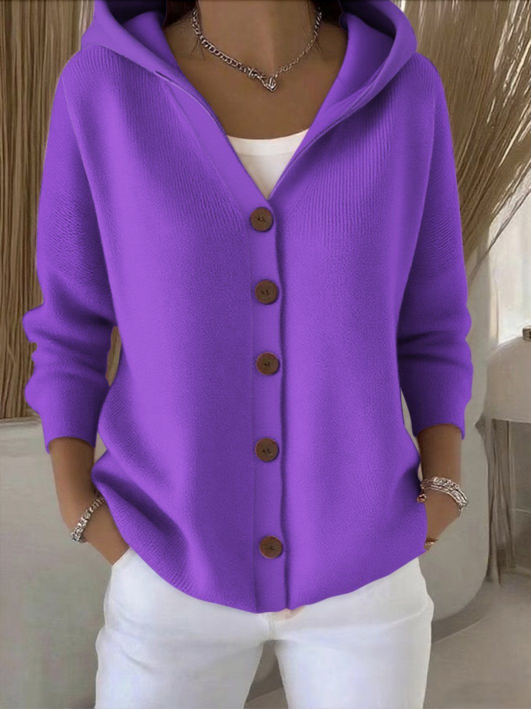 Zoé - Soft Knit Cardigan with Hood