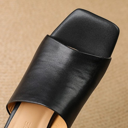 Virelle Curve Leather Mules