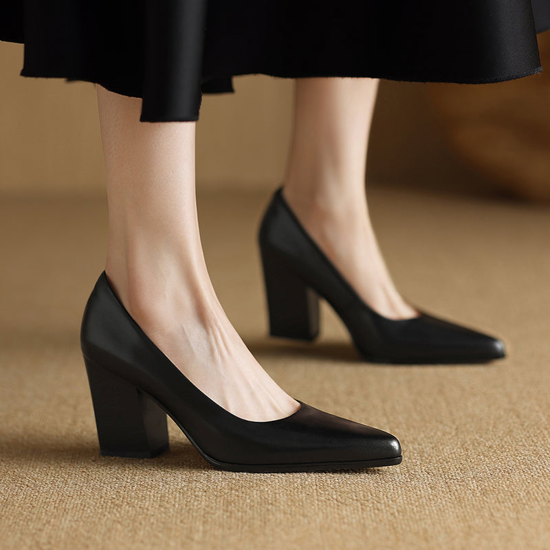 Elegant Eclipse Real Leather Pumps
