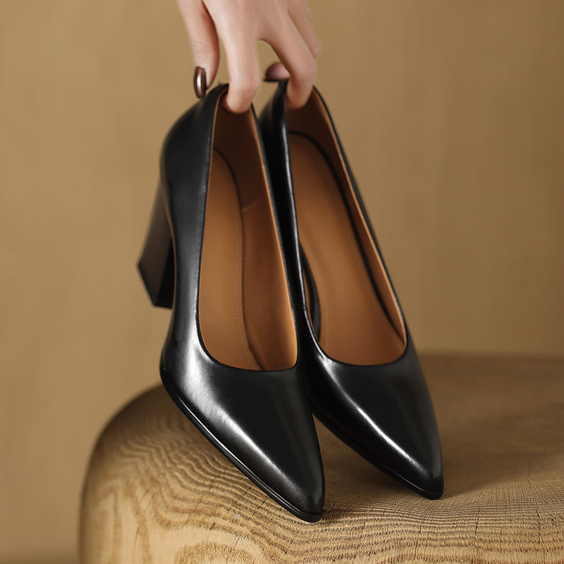 Elegant Eclipse Real Leather Pumps