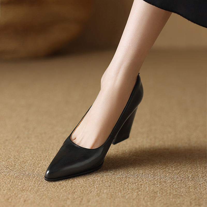Elegant Eclipse Real Leather Pumps