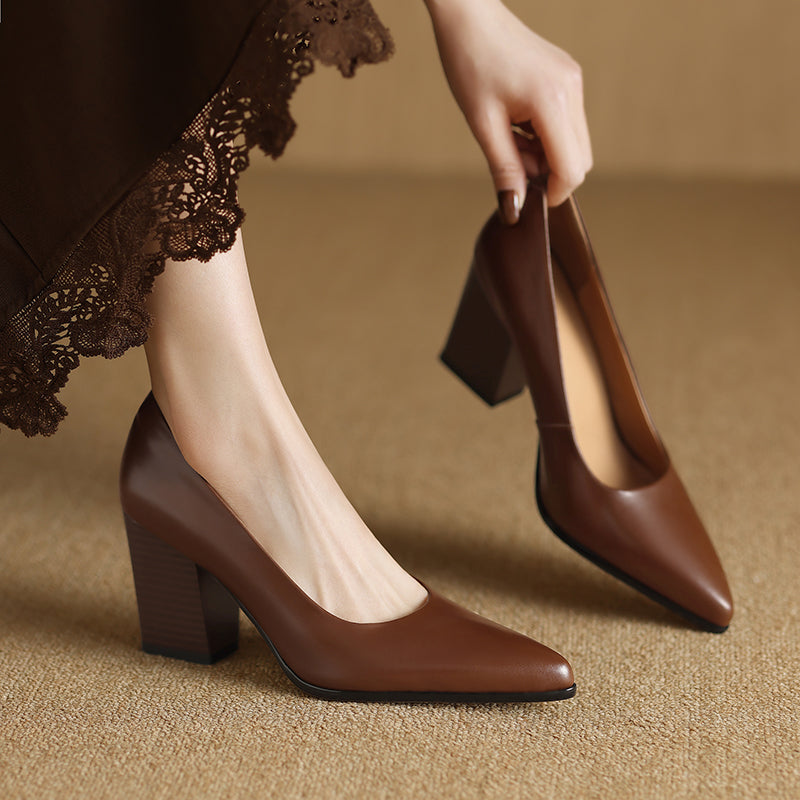 Elegant Eclipse Real Leather Pumps