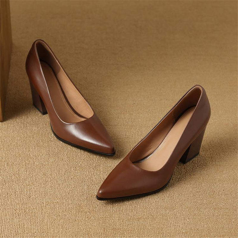 Elegant Eclipse Real Leather Pumps