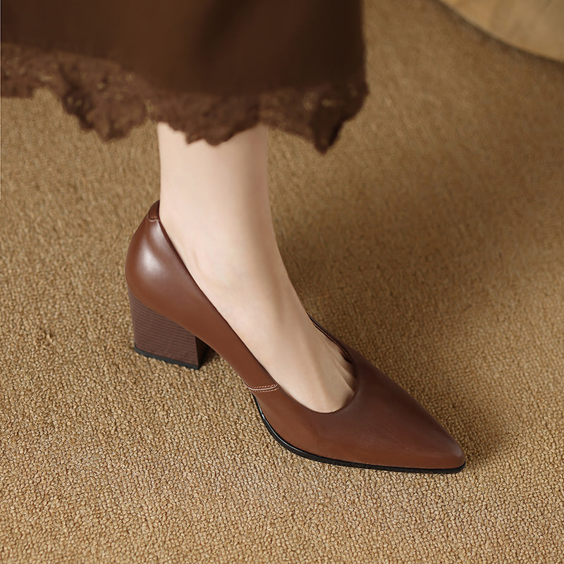 Elegant Eclipse Real Leather Pumps