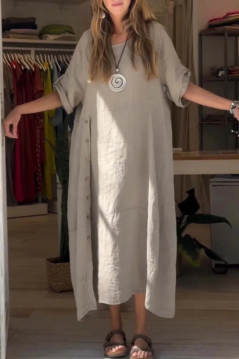 SELENA | Elegant Casual Dress with Buttons