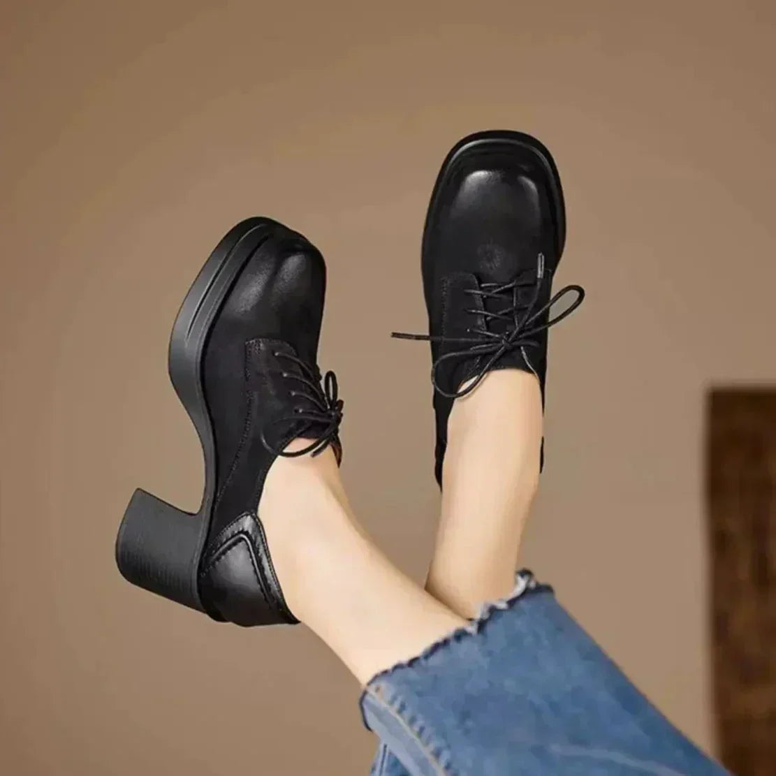 Midnight Muse Real Leather Pumps