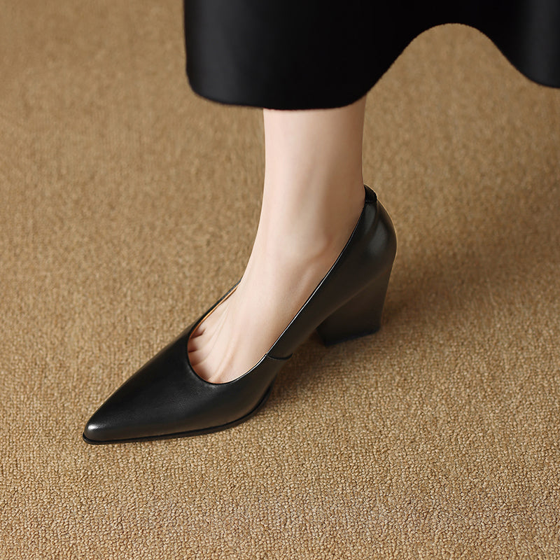 Elegant Eclipse Real Leather Pumps